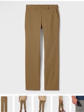 Duluth Trading Co Men's Straight Chino Pants in Barley Brown
